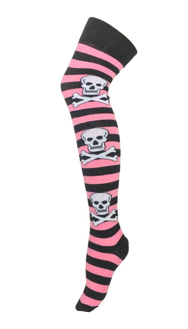 Skull & Crossbone Over The Knee Socks - Ten Tiny Toes Socks