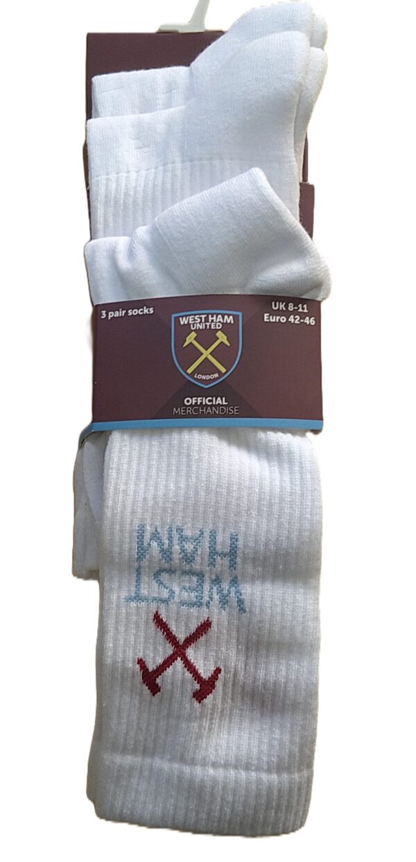 West Ham Mens Sports Socks - Ten Tiny Toes Socks