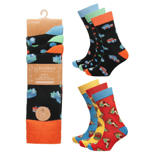 mens pizza cars socks - Ten Tiny Toes Socks