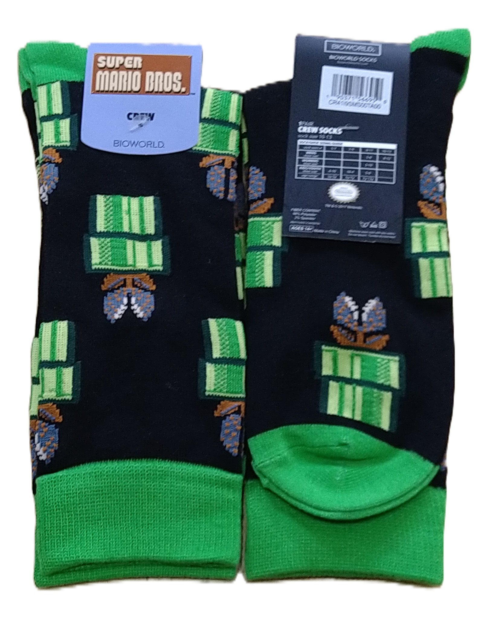 Mario Bros Mens Socks - Ten Tiny Toes Socks