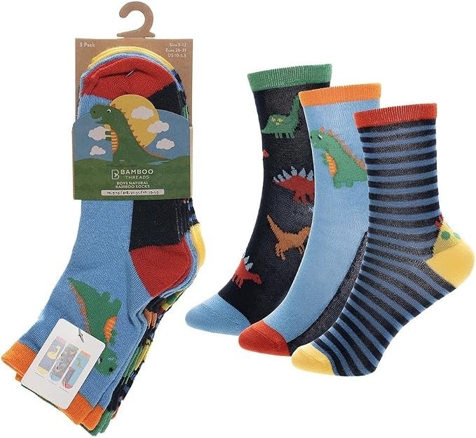 Dinosaurs Gamer Socks 3pk - Ten Tiny Toes Socks